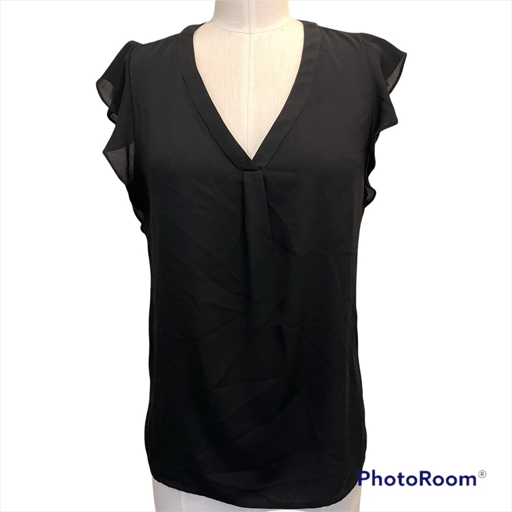 ❤️ Philosophy Black Chiffon Popover Blouse
